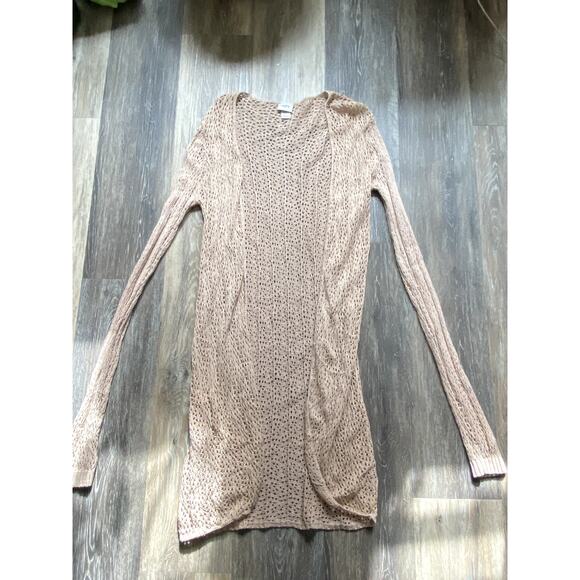 Cream Open Knit Boho Long Cardigan Cotton Small Drape Whimsygoth Y2K Retro Fairy - Picture 2 of 5